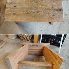 木製 古い踏み台 飾り台・スツールにも シンプル オブジェ ディスプレイ 古民具 古道具　/TJ-2446 2Fの画像
