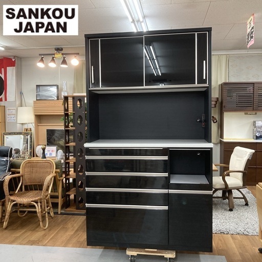 ジモティー限定価格！S177 ⭐ 三幸ジャパン キッチンボード BENNETT120OP ベネット120OP 幅119.2cm USED 美品