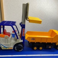 【中古品】大きなフォークリフトとダンプトラックの画像