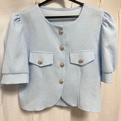 レディース 韓国 水色トップス 春服 夏服
