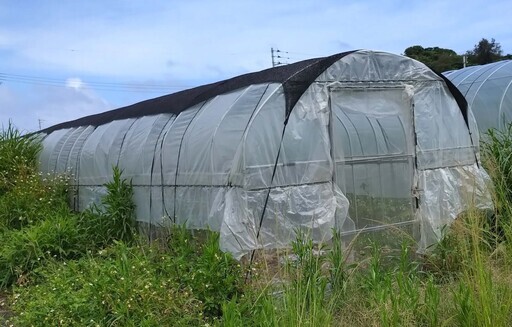 ビニールハウス　2.5m×24m　遮光ネット・扉付き