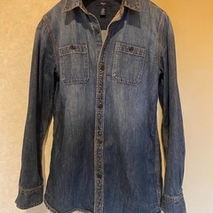 gap デニムジーンズダンガリーシャツgジャンカバーオールvintagewashワークシャツインディゴの画像