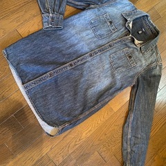 gap デニムジーンズダンガリーシャツgジャンカバーオールvintagewashワークシャツインディゴの画像