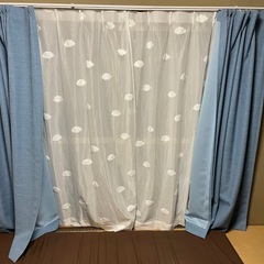 （2）ニトリ　長さ178cm　遮光2枚&レース2枚カーテン　