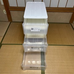 【お引き渡し先決定済み】【使用期間1年未満 美品】衣装ケース 3個セット押入れサイズ ②の画像