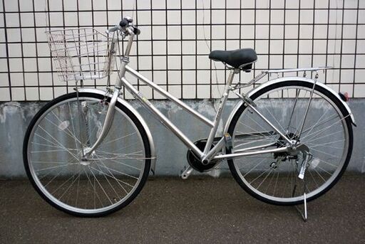 ☆自転車 丸石サイクル シティサイクル SUN Lime 27インチ 耐パンクタイヤ 6段変速 シルバー サンライム maruishi