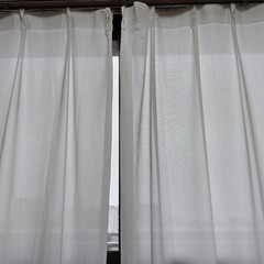 NITORI ニトリカーテン4枚セット ライトグレー遮光2枚・レース2枚 100×176の画像