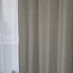 NITORI ニトリカーテン4枚セット ライトグレー遮光2枚・レース2枚 100×176の画像