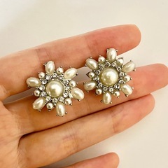 大ぶりのイヤリング/華やか/ネジバネ式の画像