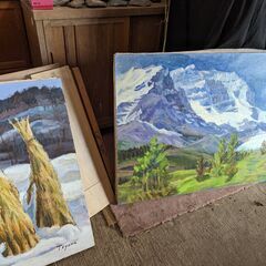 風景画　絵画　油絵　額縁の画像