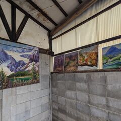 風景画　絵画　油絵　額縁の画像