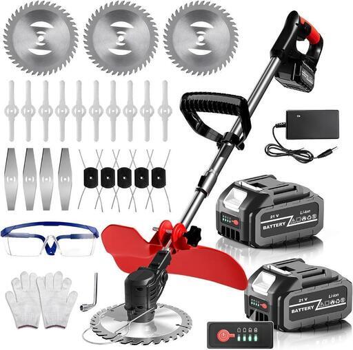 草刈り機 充電式 草刈機 コードレス 大容量バッテリー2個搭載 Amazon.co.jp: 2025新登場 草刈り機 充電式 4000mAh大容量