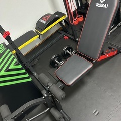 インクラインベンチ、ダンベル30kg×2、シャフト