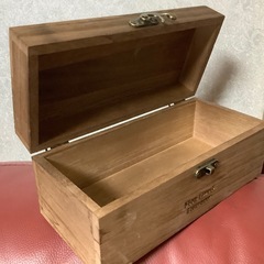 木箱　カルトナージュ 空箱　木製　長方形　小物入れの画像