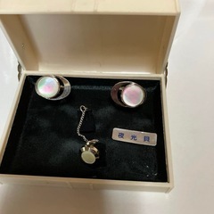 夜行貝　カフス、ネクタイピン