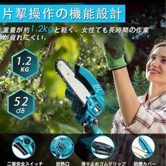 チェーンソー❣️充電式 8インチ 切断径15-20 1.2kg 工具不要 自動給油の画像