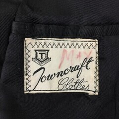 アメカジ Vintage　TOWNCRAFT　タウンクラフト　メンズ M-L相当　ブレザージャケット　茶×〈黒/BLACK/ブラック〉　管NO.ぴ12-14の画像