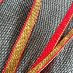 着物帯ひも 金糸入り 平紐タッセル 帯紐 存在感あり✨ リメイクにも素敵です！の画像