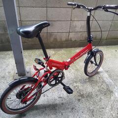 ■受付終了■かご付けます。鮮やかな赤の16インチ折り畳み自転車の画像