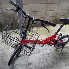 ■受付終了■かご付けます。鮮やかな赤の16インチ折り畳み自転車の画像