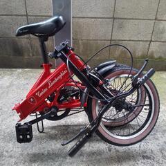 ■受付終了■かご付けます。鮮やかな赤の16インチ折り畳み自転車の画像