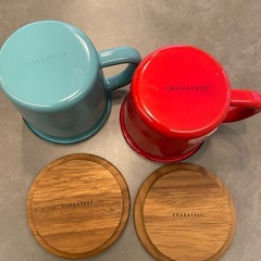 値下　新品　CHABATREE マグカップ ペア ソーサー付きの画像