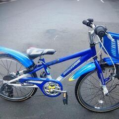 ブリヂストン　22インチ　男の子自転車　青/白　変速　LEDライト