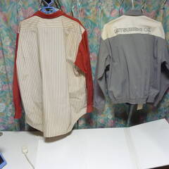 長期放置保管　経年劣化凄い　メーカー詳細不明　エネオス　 ENEOS　MITSUBISHI OIL　三菱オイル 　作業着　2着　作業ズボン　2着オマケの画像