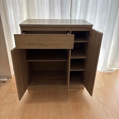 隠しキャスター付きキッチン収納棚　83cmの画像