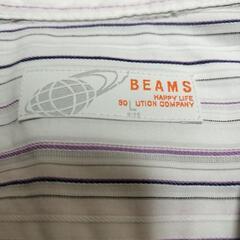 BEAMS ストライプ 半袖シャツ　Lサイズ　メンズの画像