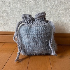 ハンドメイド ニット かぎ針編み 巾着 ポーチ 手編み 