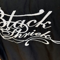 半袖シャツ バックプリント ドクロ 刺繍 ブラック L の画像