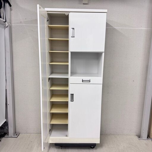  24299  ミラー付き　シューズボックス　高さ180.5 サンウッディ   ◆大阪市内・東大阪市他 6,000円以上ご購入で無料配