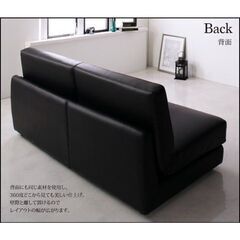 新品未使用　モダンデザインソファベッド　ベット　３人掛け　３P　キングサイズ　W180　アカレザー調の画像