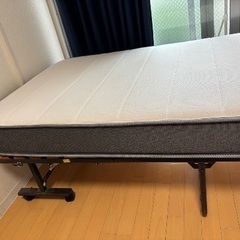 【明日受け渡し可能】N-sleep Hard 折り畳めるベッド台付きセミダブルの画像