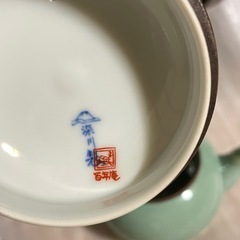 昭和な急須　青磁　百年庵　深川製
の画像