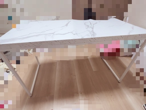 ニトリ　デスク　大理石調