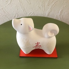 干支　陶器　戌　台付　