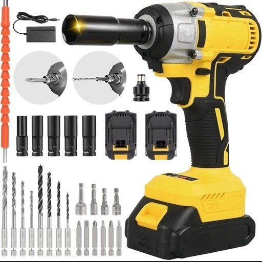 電動 インパクトレンチ インパクトドライバー 充電式 正逆転両用 1台3役