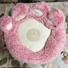 肉球デザイン ペットベッド ピンク　大きめサイズの画像