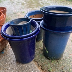 ④ネイビー陶器鉢まとめの画像