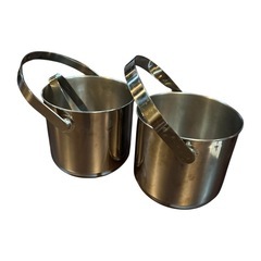 【美品】ステンレス　アイスペール　２個セット(アイストング付）の画像