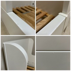 IKEA BUSUNGE ブースンゲ 伸長式ベッド 子供用  シングルベッド 白 ホワイト マットレス付きの画像