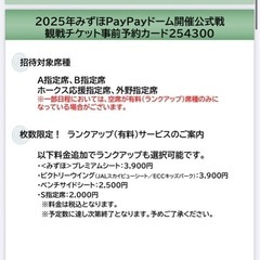 ホークス戦チケット　２枚の画像