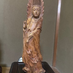 0620-037 桜観世音菩薩 観音像 刺繍画 額縁