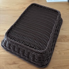 収納バスケット　かご　PPラタン　ブラウンの画像