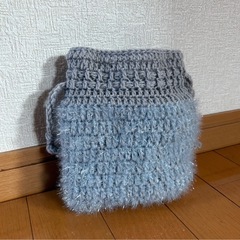 ハンドメイド ニット かぎ針編み 巾着 ポーチ 手編み の画像