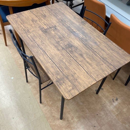 ダイニング３点セット　ブラウン×ブラック　美品