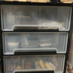 プラスチック三段引き出し