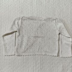100cm　透かし編みハート柄カーディガンの画像